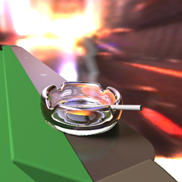 An ashtray rendered with distribution ray tracing
